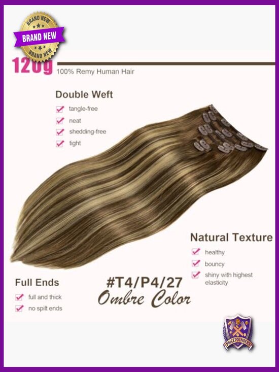 7pcs 120g Clip In Real Human Hair Extensions 14 Inch Straight Thick Weft main image 6
